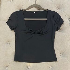 Dark grey short sleeve top
